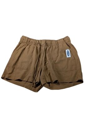 Old Navy Golden Brown Linen Blend Drawstring Shorts Size Med